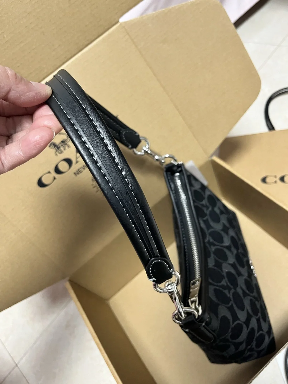 Coach black mini backpack
